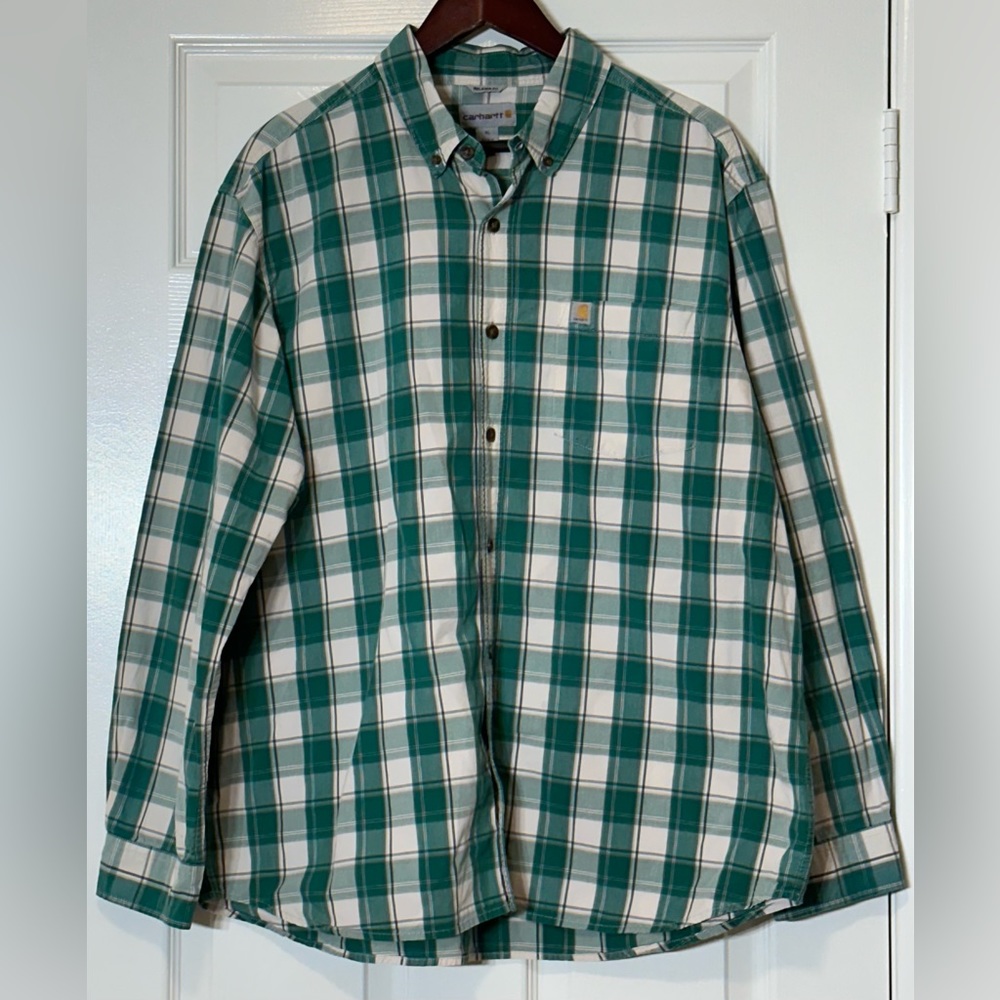 Men’s Carhartt Shirt XL Button Up Relaxed Fit Cotton